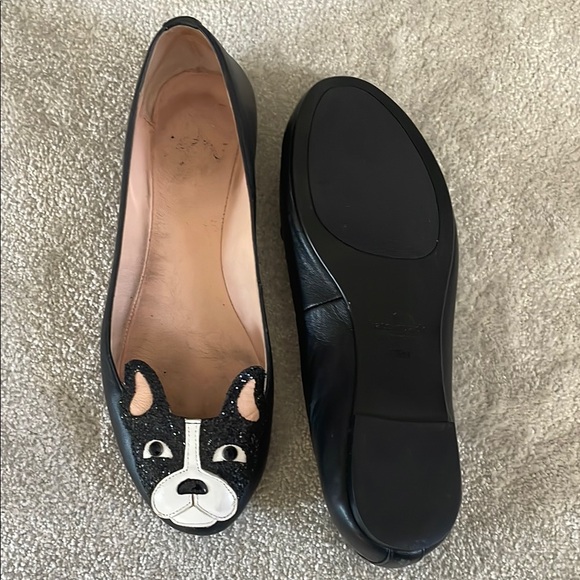 Kate Spade Frenchie/Black Dog Face Women's Flats Size 8.5 US - Picture 2 of 8